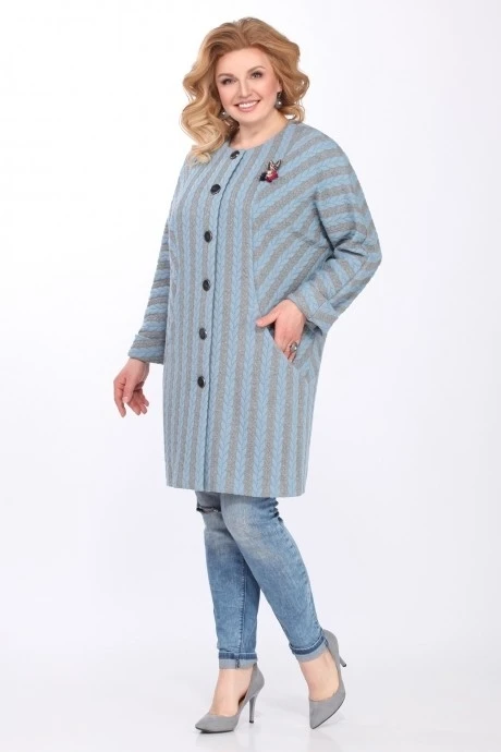 Пальто *Распродажа Matini 2.1146 серый/голубой #1