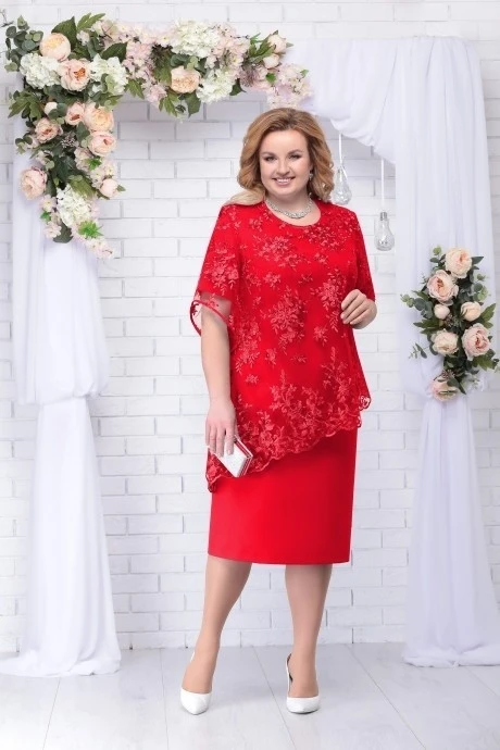 Платье *Распродажа Нинель Шик 2199 красный #1