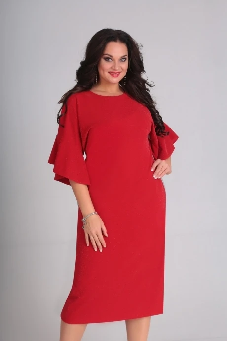 Платье *Распродажа Andrea Style 00125 красный #1