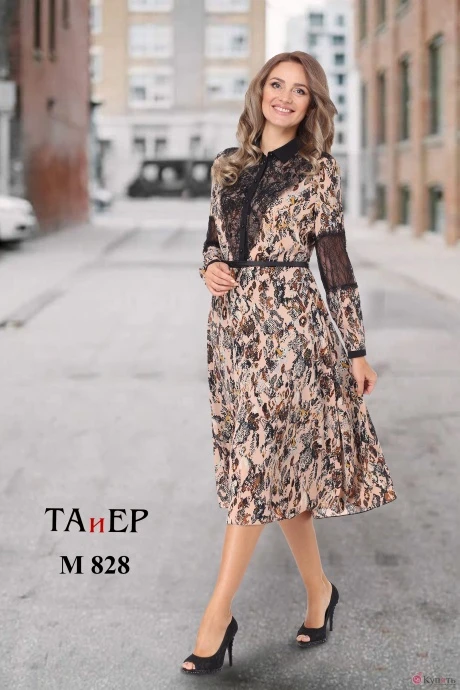 Платье ТAиЕР 828 пудра мультиколор #1