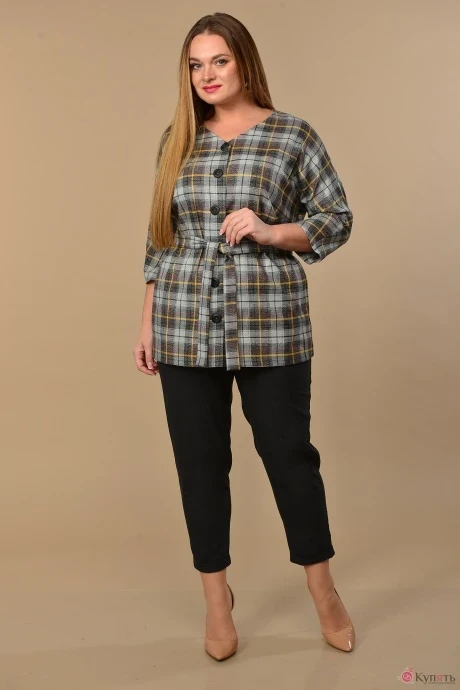Брючный костюм Lady Style Classic 1993/1 графитовый клетка #1