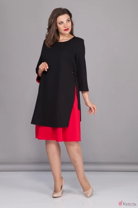 Платье *Распродажа Багряница 3028 чёрный/красный #1