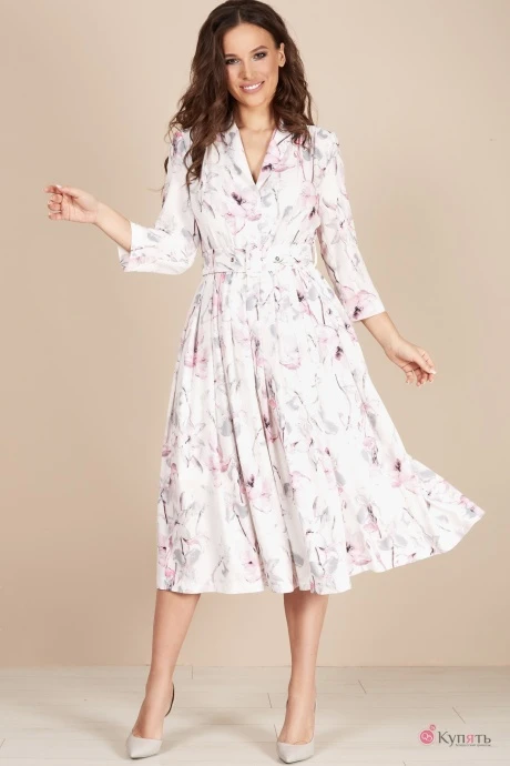 Платье Teffi Style 1425 розовые лилии #1