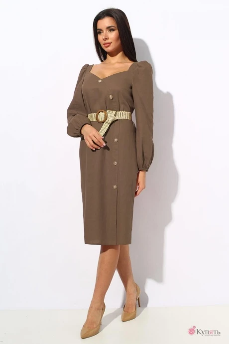 Платье МиА-Мода 1148 -3 грязно-коричневый #1