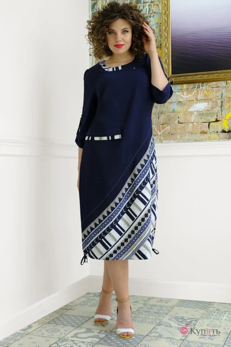 Платье Avanti 952 -2 синий/беж #1