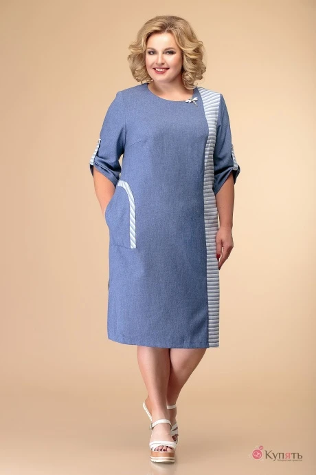 Платье Romanovich Style 1-2024 синие тона #1
