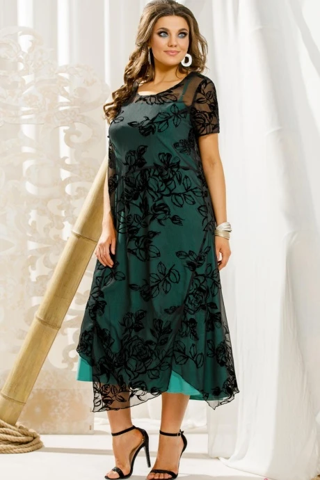 Платье *Распродажа Vittoria Queen 11353 -1 черный + зелень #1