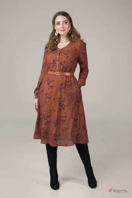 Платье Elletto 1793 коричневый #1