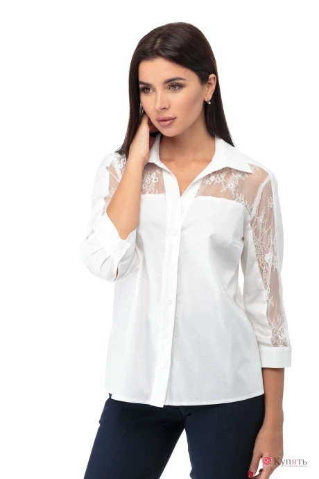 Блузка Anelli 645 белый гипюр #1