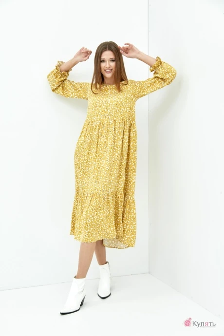Платье ERTANNO 2047 медово-горчичный #1