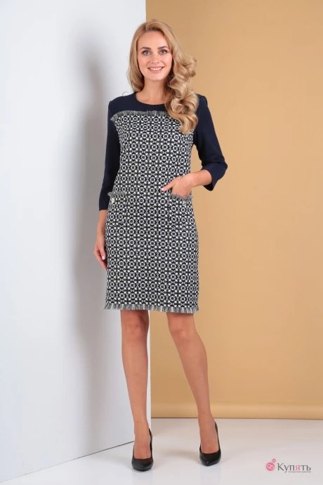 Платье Moda-Versal 2215 серый+черный #1