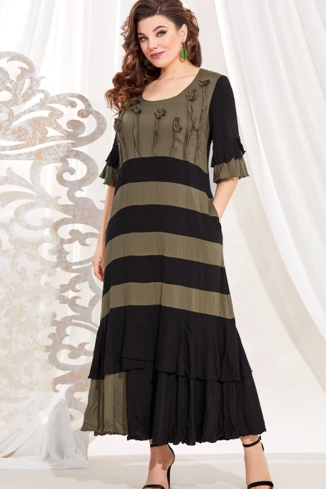 Платье Vittoria Queen 13653 черный-хаки #1