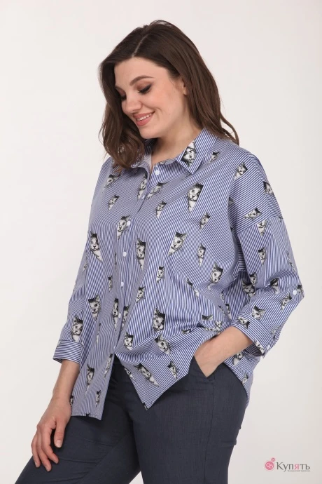 Рубашка Lady Style Classic 1383 /1 Синие тона #1