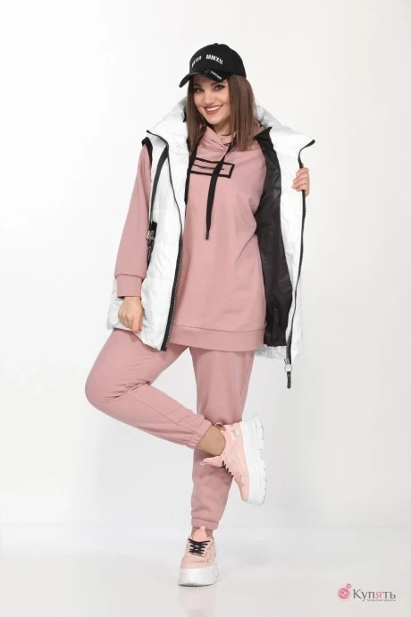 Спортивный костюм Lady Secret 4001 белый+розовый тройка #1
