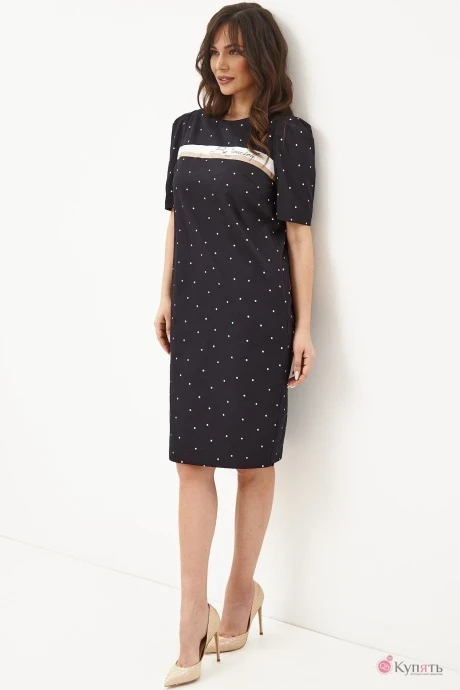 Платье Магия Моды 1895 т/синий в горох+ розовый #1