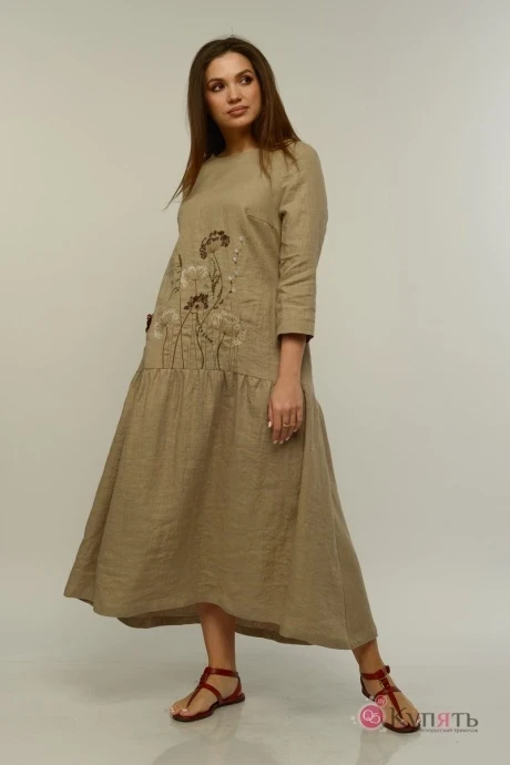 Платье MALI 421-015 серо-бежевый #1