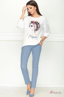 Брючный костюм LeNata 21184 лаванда