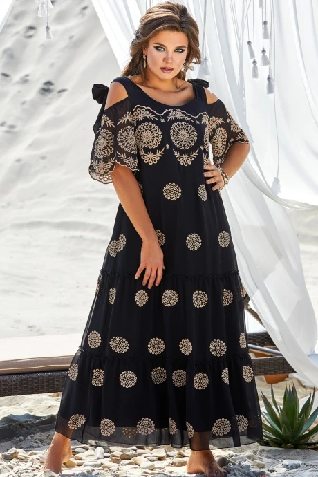 Платье Vittoria Queen 12173 черно-карамельный #1