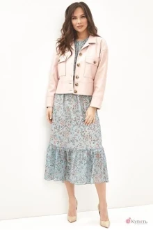 Юбочный костюм *Распродажа Магия Моды 1879 розовый+голубой