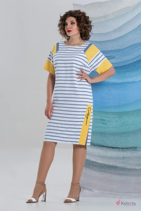 Платье Avanti 1200 -3 желтый/голубой #1