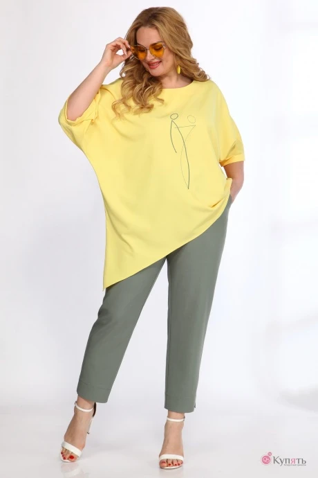 Брючный костюм *Распродажа Angelina&Сompany 553 желтый+зеленый #1