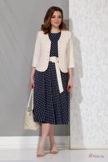 Юбочный костюм *Распродажа Beautiful&Free 4052 синий+молочный