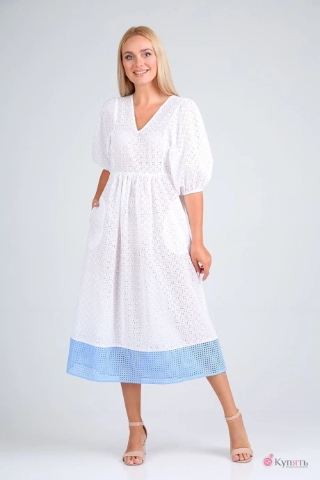 Платье FloVia 4090 бело-голубой #1