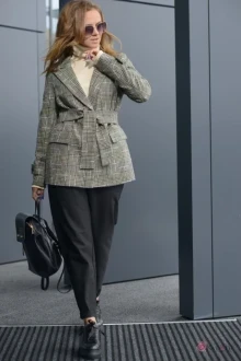 Приталенный жакет (пиджак) Anna Majewska 1440 клетка, принт