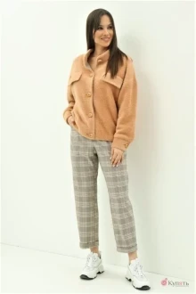 Брючный костюм Магия Моды 1985 карамель+ клетка