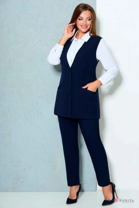 Брючный костюм Асолия 1302 тёмно-синий #1
