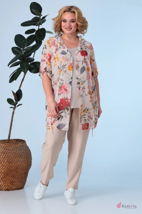 Брючный костюм *Распродажа Anastasia 640 песок #1