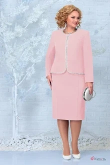 Костюм с платьем Нинель Шик 2302 пудра