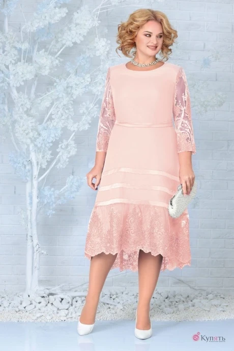 Платье Нинель Шик 5855 пудра #1