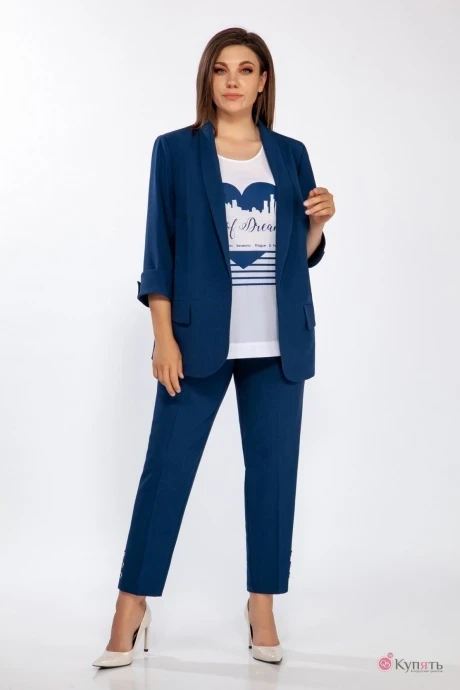 Брючный костюм *Распродажа Ольга Стиль С541 темно-синий #1