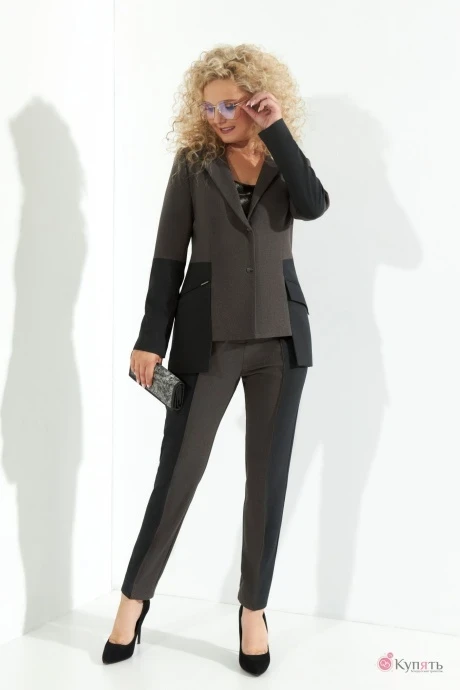 Брючный костюм Euromoda 363 серый+графит #1