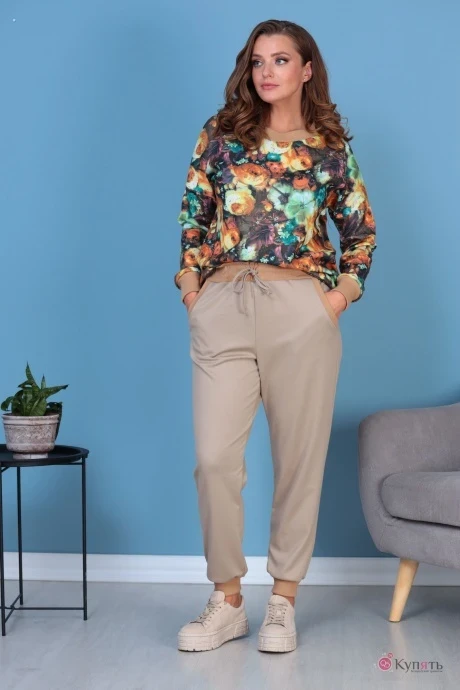 Брючный костюм Anastasia Mak 926 бежевый #1