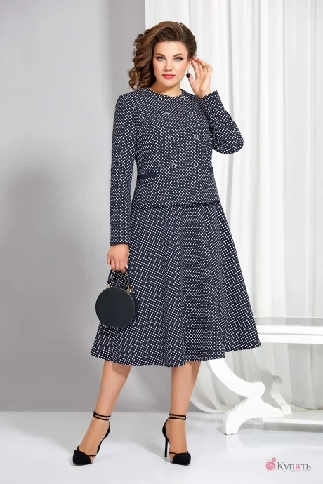 Юбочный костюм AGATTI 3716 тёмно-синий #1