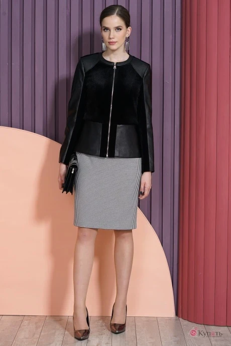 Юбочный костюм ALANI COLLECTION 1460 черный+белый #1