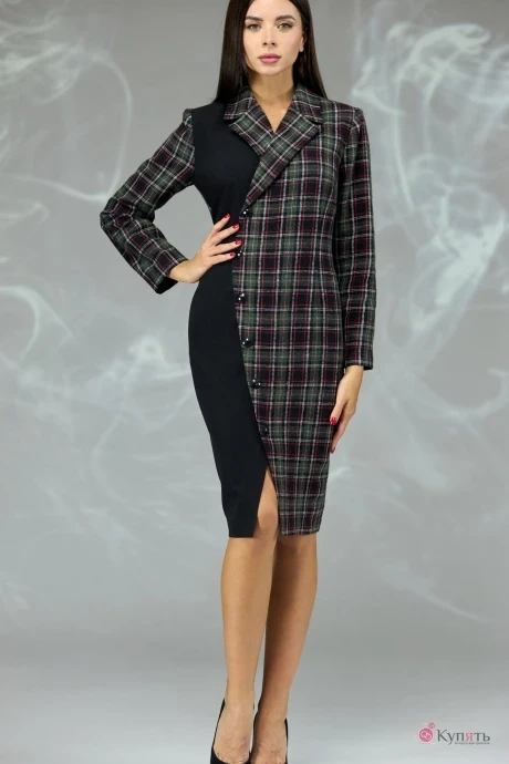 Платье Angelina&Сompany 599z зеленая клетка #1