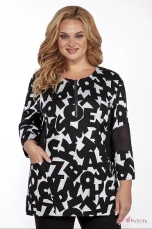 Джемпер (кофта) Элль-стиль 2100 чёрный принт