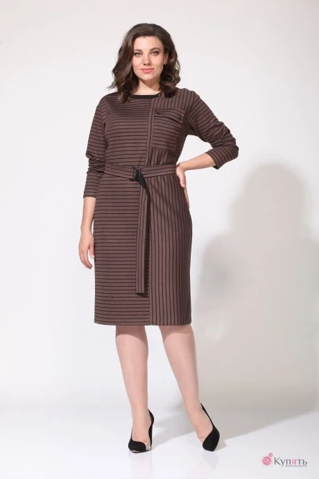 Платье Lady Style Classic 2146/1 Коричневые тона #1