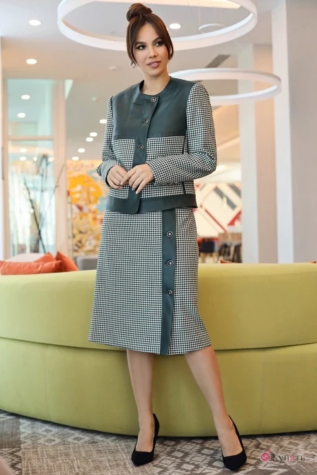 Юбочный костюм Мода-Юрс 2599-1 зеленый #1