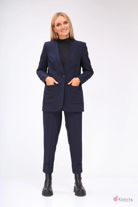 Брючный костюм Vilena Fashion 740 темно-синий #1