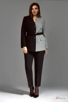 Брючный костюм Мублиз 623 черный /клетка