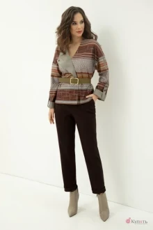 Брючный костюм Магия Моды 2016 серо-коричневые тона+темный шоколад