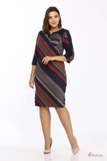 Платье Lady Style Classic 1123/7 Темно-синий с красным Диагональ