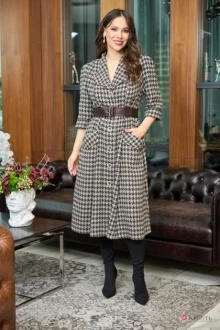 Платье Anastasia 728 серо -шоколадный