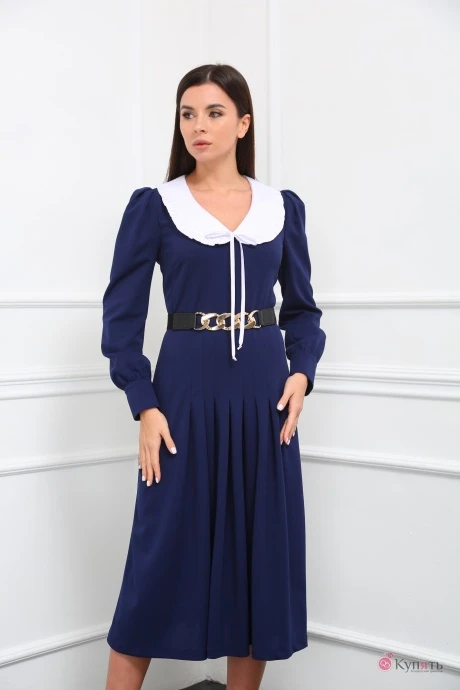 Платье SandyNa 130104 + пояс Синий #1