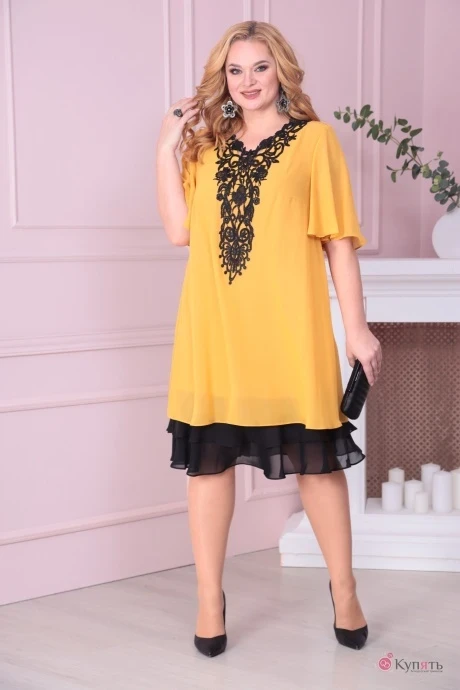 Платье Romanovich Style 1-2231 горчица/черный #1