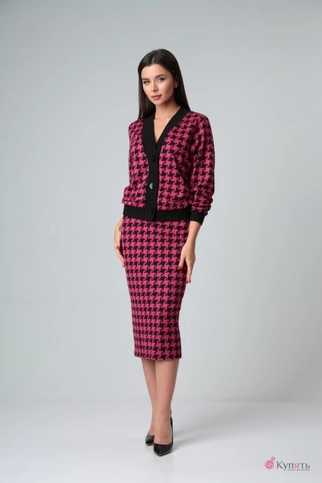 Юбочный костюм Diamant 1749 малиновый #1